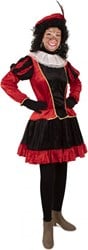 Pieten Jurkje Dames Rood-Zwart met Petticoat