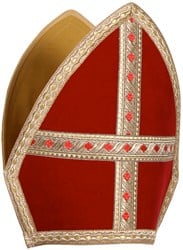 Mijter Fluweel Wyber Luxe Rood