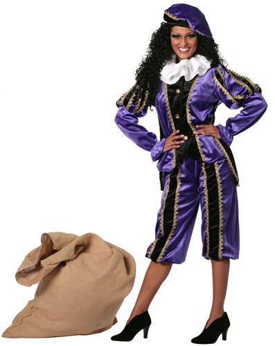 Luxe Dames Pietenpak Paars (met cape)