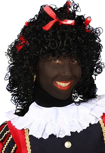 Dames Pietenpruik Pepita Wetlook met Rode Strikjes (1)