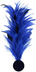 Blauwe Buigbare Verenpluim met Speld en Clip (30 cm)