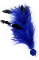 Blauwe Buigbare Verenpluim met Speld en Clip (30 cm)