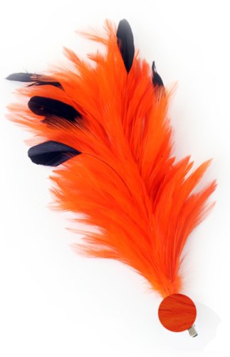 Oranje Buigbare Verenpluim met Speld en Clip (30 cm)