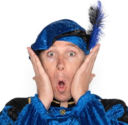 Pieten Baret Blauw Velours (met veren)