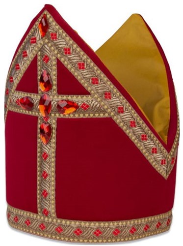 Polyesterfluweel Kokermijter Sinterklaas