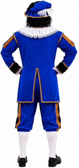 Pietenpak Toby Blauw-Zwart Luxe (achterkant)