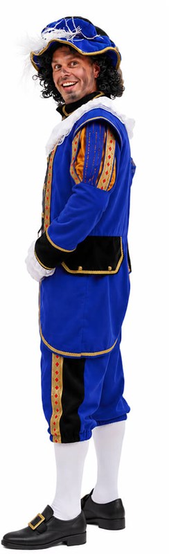 Pietenpak Toby Blauw-Zwart Luxe (zijkant)