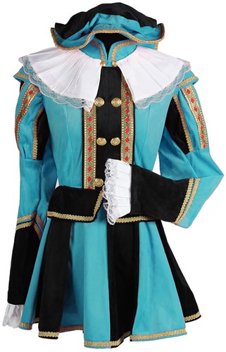 Pietenpak Dames Elza Turquoise-Zwart Luxe
