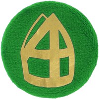 Button Sinterklaas met Mijter Groen