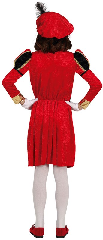 Pietenpak Meisje Rood-Zwart (achterkant)