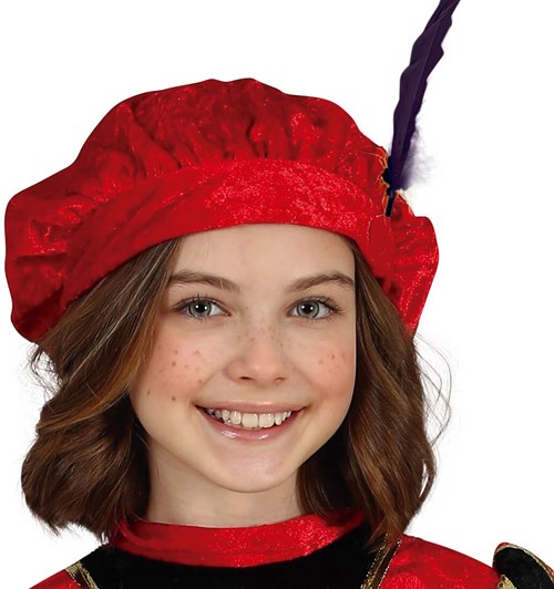 Pietenpak Meisje Rood-Zwart (baret)