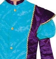 Pietenpakje Turquoise-Paars voor Kinderen (detail bovenstuk)