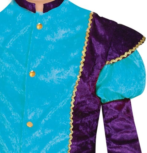 Pietenpakje Turquoise-Paars voor Kinderen (detail bovenstuk)