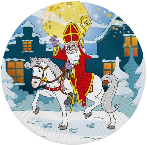 Bordjes Sinterklaas Maneschijn Papier 23cm - 8st.