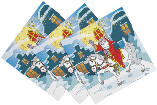 Servetten Sinterklaas Maneschijn 33x33cm - 20st.