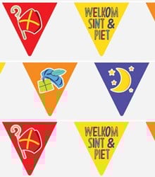 Welkom Sint & Piet Vlaggenlijn - 6m