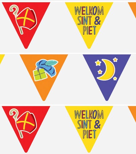 Welkom Sint & Piet Vlaggenlijn - 6m