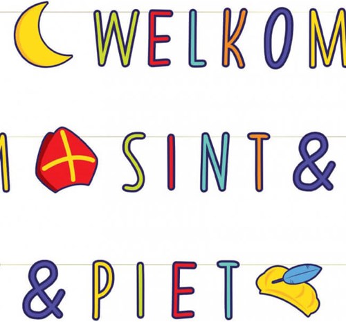 Welkom Sint & Piet Letterslinger - 285cm