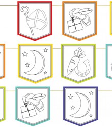 Sinterklaas Kleurplaat Slinger Papier - 4m