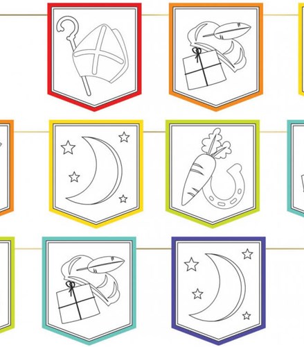Kleurplaat Slinger Sinterklaas Papier - 4m