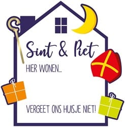 Beschrijfbaar Deurbord Sint & Piet - 50cm