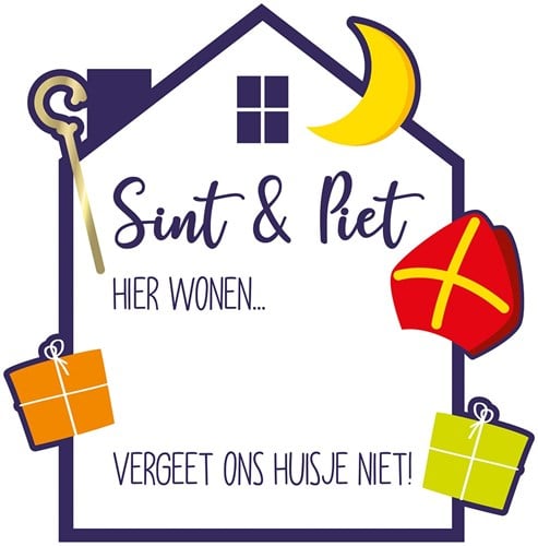 Beschrijfbaar Deurbord Sint & Piet - 50cm