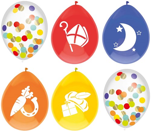 Sinterklaas Ballonnen Mix 30cm - 6st