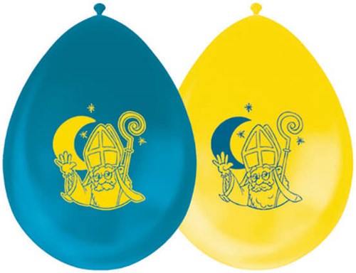 Ballonnen Sinterklaas Maneschijn 30cm - 8st.