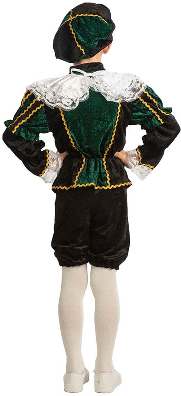 Pietenpakje Kind Groen-Zwart Luxe (achterkant)