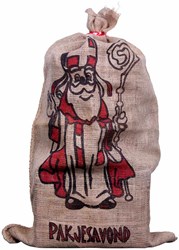 Jute Zak Sinterklaas 2 kleuren 60x102 cm