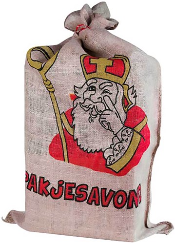 Jute Zak Sinterklaas 3 kleuren 60x102 cm