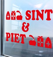 Raamstickers Sint en Piet Rood (180x11cm) (voorbeeld)