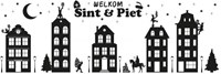 Sinterklaas Huisjes Raamstickers (150x50cm)