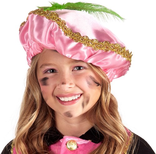Zwarte Piet Baret Roze (Satijn) (voorbeeld)