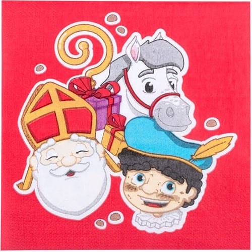 Sint & Piet Servetten 33x33cm - 20st. Milieuvriendelijk