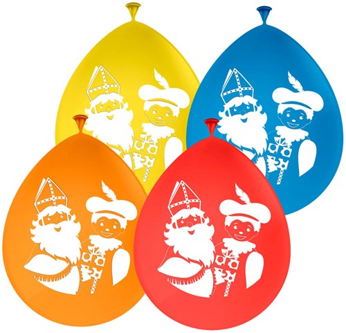 Sint en Piet Ballonnen (30cm) (8 stuks)
