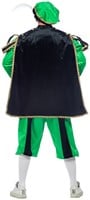 Kostuum Zwarte Piet Luxe met Cape Groen (achterkant)