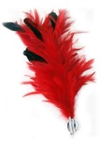 Verenpluim Rood Buigbaar met Speld en Clip - 30cm