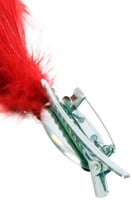 Verenpluim Rood Buigbaar met Speld en Clip - 30cm (bevestiging)