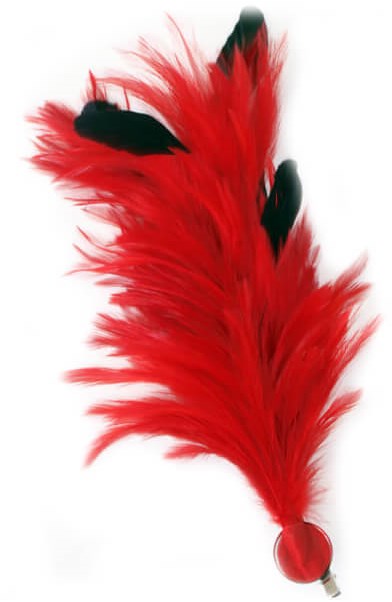 Buigbare Verenpluim Rood met Speld en Clip - 30cm