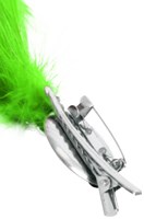 Verenpluim Groen 30cm Buigbaar met Speld en Clip (bevestiging)