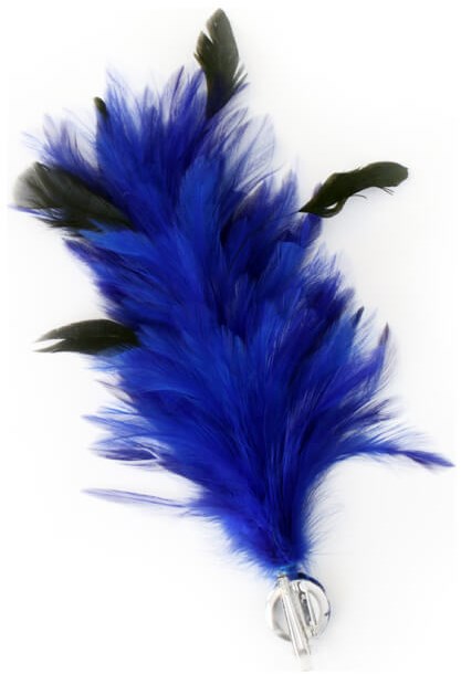 Verenpluim Blauw 30cm Buigbaar met Speld en Clip (2)