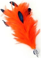 Verenpluim Oranje 30cm Buigbaar met Speld en Clip (2)