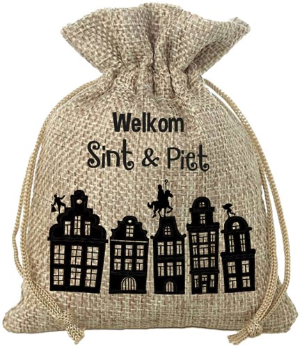 Zak van Sinterklaas Jute Cadeauzakje - 18x25cm