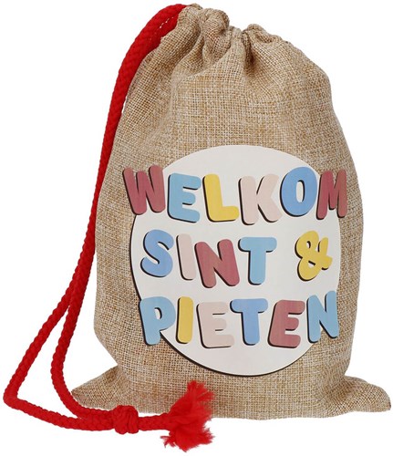 Uitdeelzakje Sinterklaas Welkom Sint & Pieten - 18x25cm