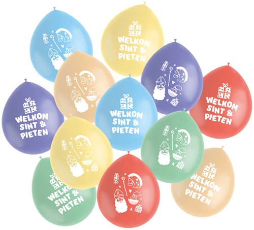 Welkom Sint & Pieten Sinterklaas Ballonnen - 12st