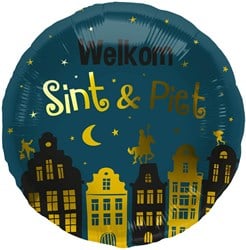  Welkom Sint & Piet Folieballon Sinterklaas - 45cm