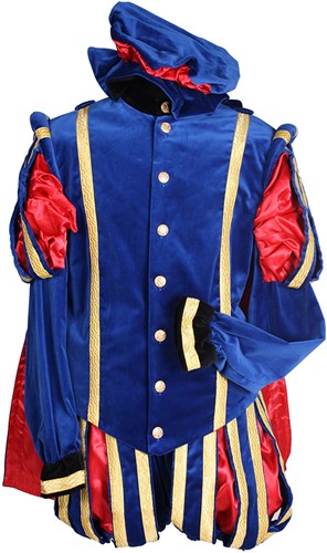 Pietenpak Fluweel Malaga met Cape Blauw-Rood