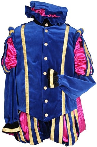 Pietenpak Fluweel Malaga met Cape Blauw-Roze