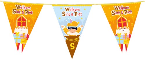 Vlaggenlijn Sinterklaas Welkom Sint & Piet - 10m